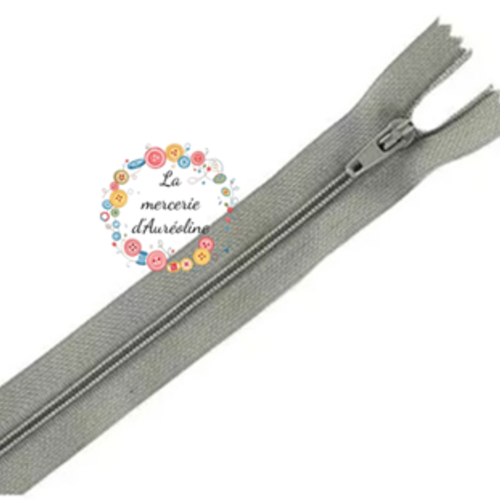Fermeture éclair non séparable - gris acier  - 25cm