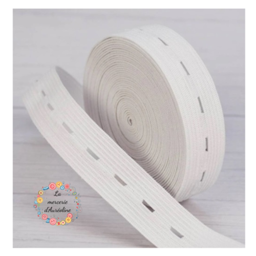 Ruban élastique pour boutonnière - 2cm
