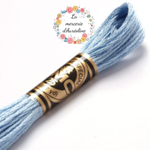 Fil à broder main dmc n°800 - bleu ciel