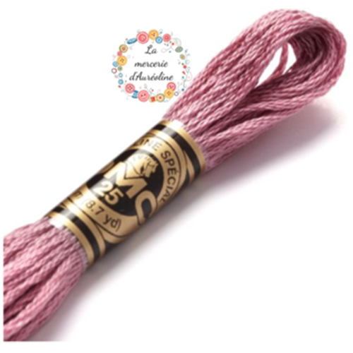 Fil à broder main dmc n°316  - bruyère métallisé