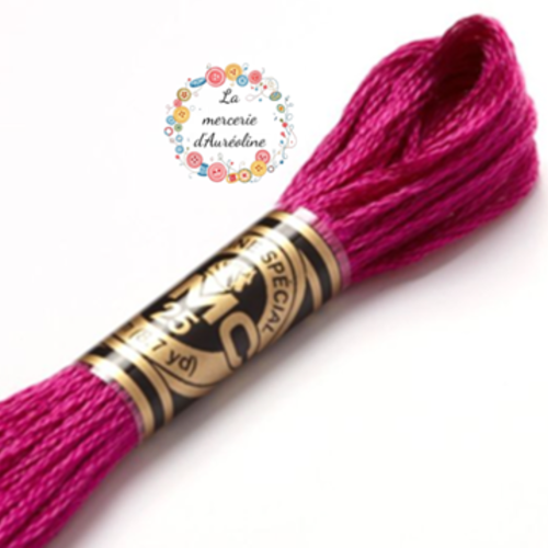Fil à broder main dmc n°718 - rose magenta métallisé