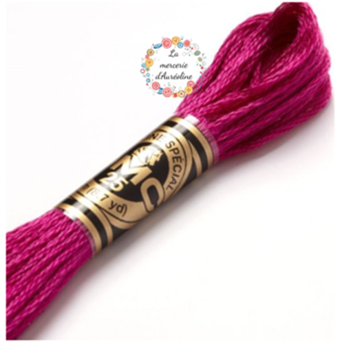 Fil à broder main dmc n°718 - rose magenta métallisé