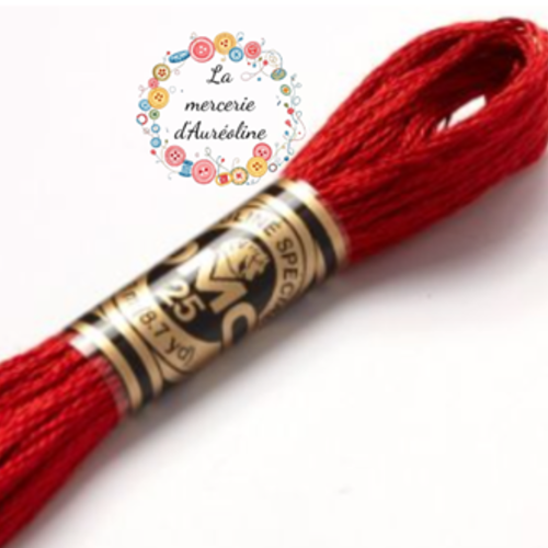 Fil à broder main dmc n°817 - rouge japonais