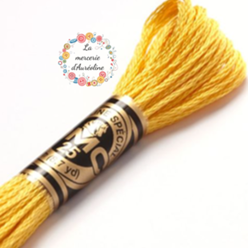 Fil à broder main dmc n°725 - jaune bouton d'or