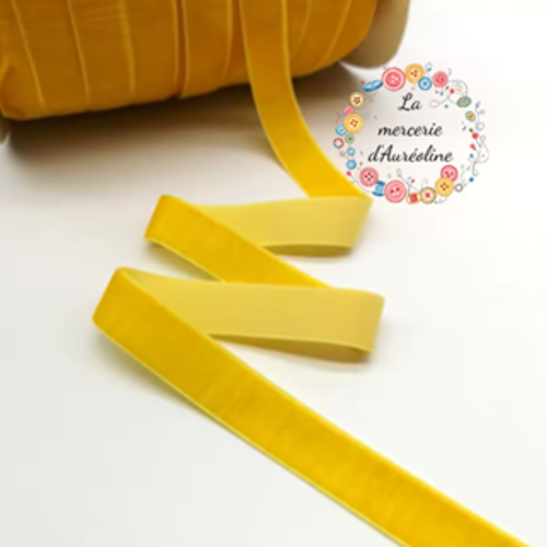 Ruban de velours jaune -  6mm