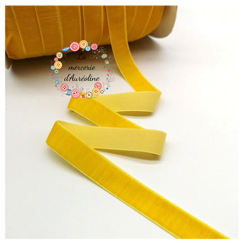 Ruban de velours jaune -  6mm