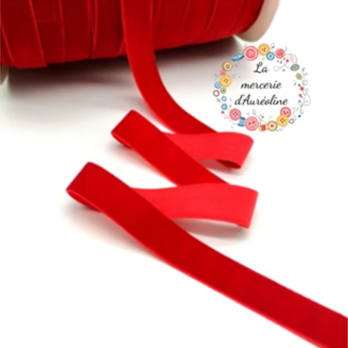 Ruban de velours rouge -  6mm