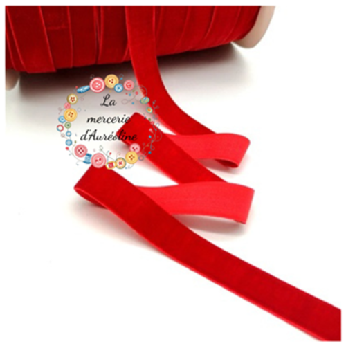 Ruban de velours rouge -  6mm