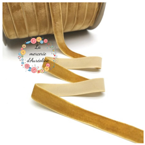 Ruban de velours champagne -  6mm