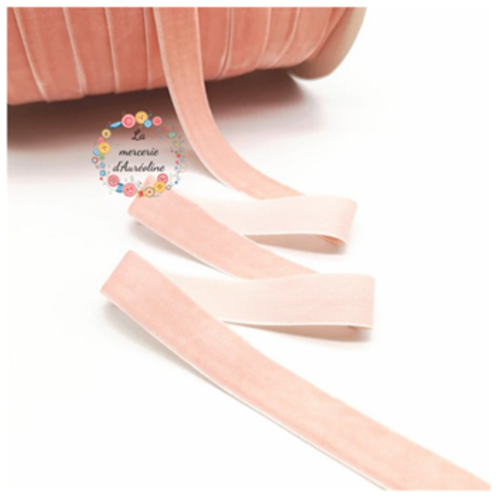 Ruban de velours rose layette  -  6mm