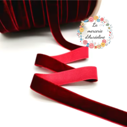 Ruban de velours bourgogne -  6mm
