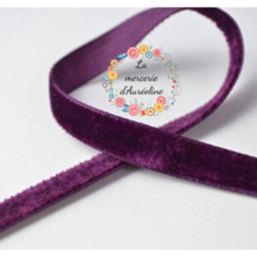 Ruban de velours magenta  -  6mm
