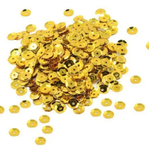 35g de paillettes sequins cup doré  - 5mm