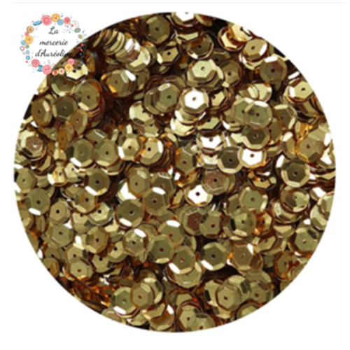 35g de paillettes sequins cup doré  - 5mm