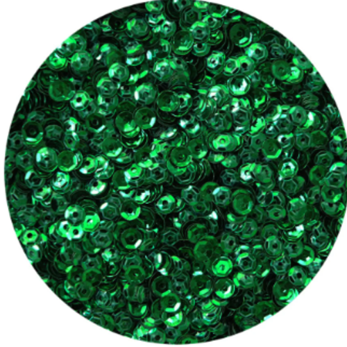 45gr de sequins ronds cup - vert - 5mm