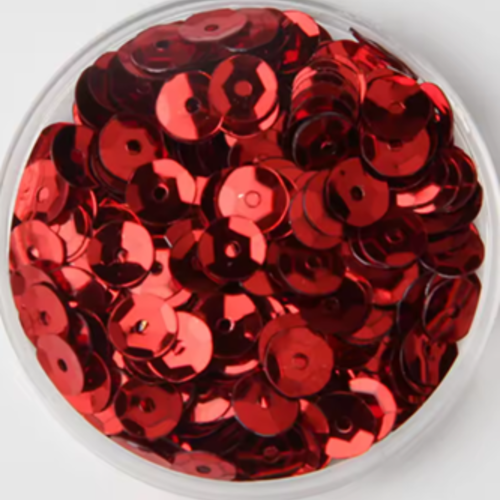 40g de sequins cup rouge - 6mm