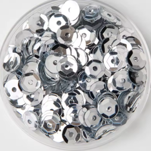 50g de sequins cup argent  - 6mm