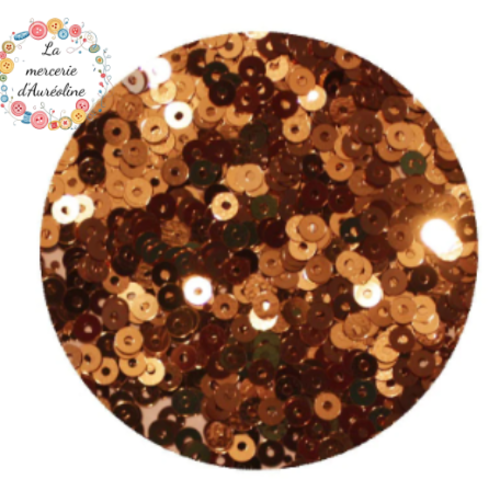 12g de sequins plat cuivre  - 6mm