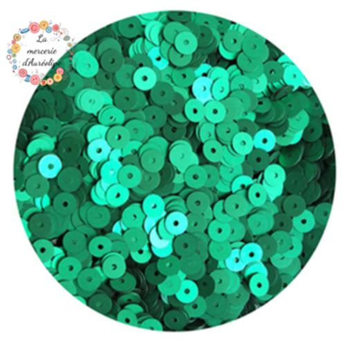 25g de sequins plat vert sarcelle  - 6mm