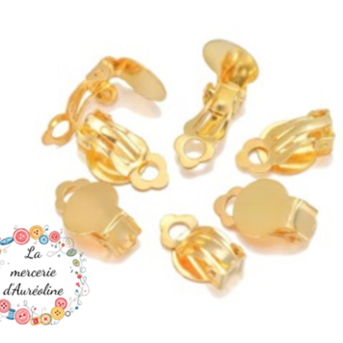 Support boucles d'oreilles clip doré x 4