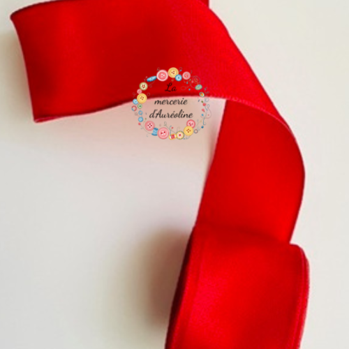 Ruban taffetas rouge - 40mm