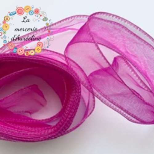 Ruban organza rose bonbon - 32mm