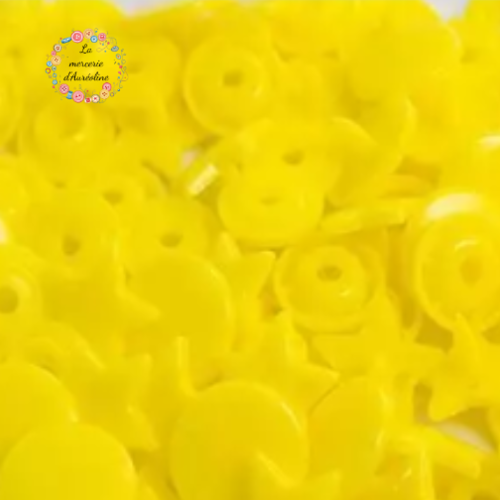 Bouton pression etoile jaune  - 12,4mm  x10