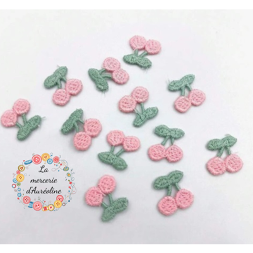 Patch "paire de cerises" vert et rose