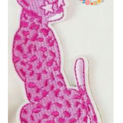 Patch "panthère rose au yeux étoilés"
