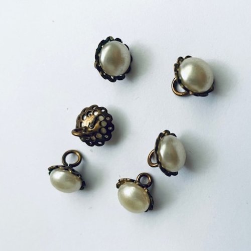 Bouton perles à pied x 6