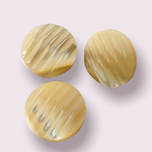 3 x bouton à pied  beige clair  - 10mm