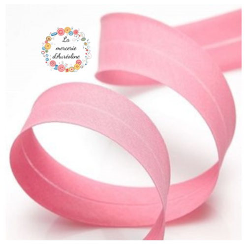 Biais en coton rose layette - 2cm