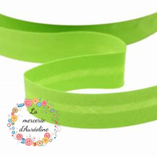 Biais en coton vert anis - 2cm