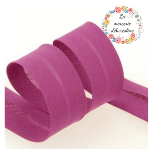 Biais en coton uni violet  pourpre - 2cm