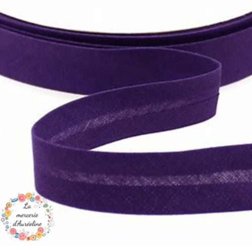 Biais en coton uni quetsche- 2cm