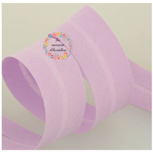 Biais en coton uni parme - 2cm