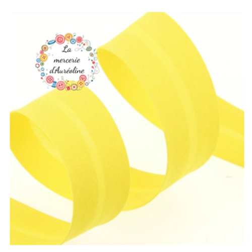 Biais en coton jaune - 2cm