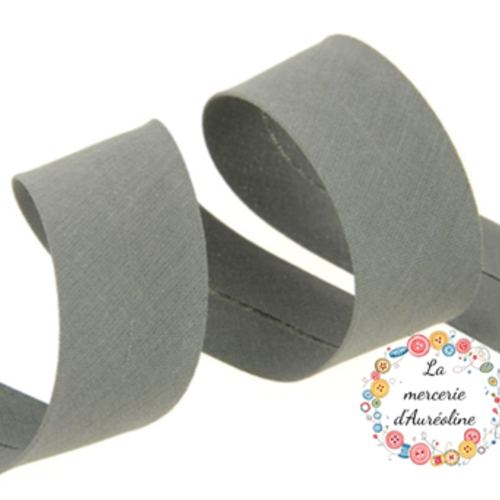 Biais en coton gris baleine - 2cm