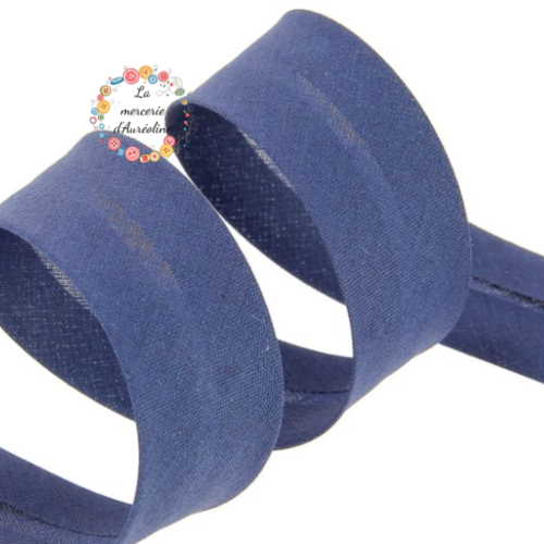 Biais en coton bleu fonce - 2cm