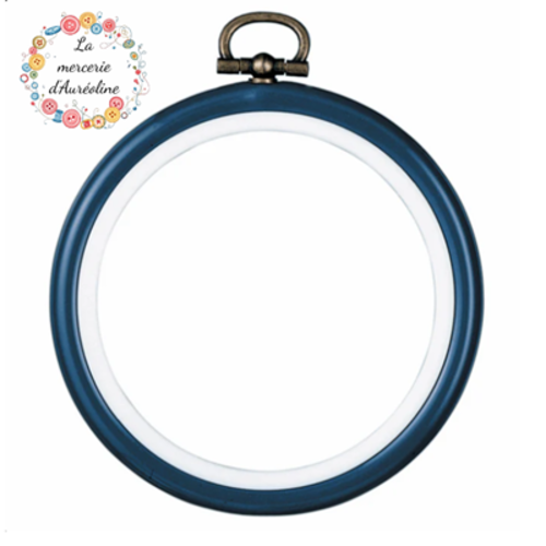 Tambour à broder "flexi-hoop" marine