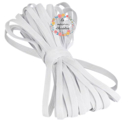 Ruban élastique blanc souple - 12mm