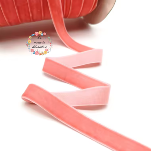 Ruban de velours rose indien -  6mm