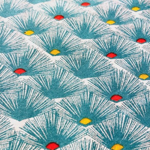 Tissu "plumeaux turquoise"