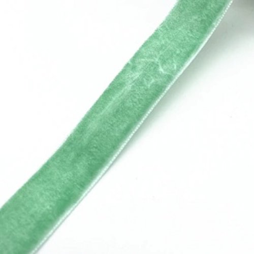 Ruban de velours vert cyan -  6mm