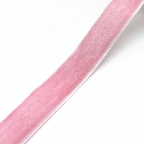 Ruban de velours rose  -  6mm