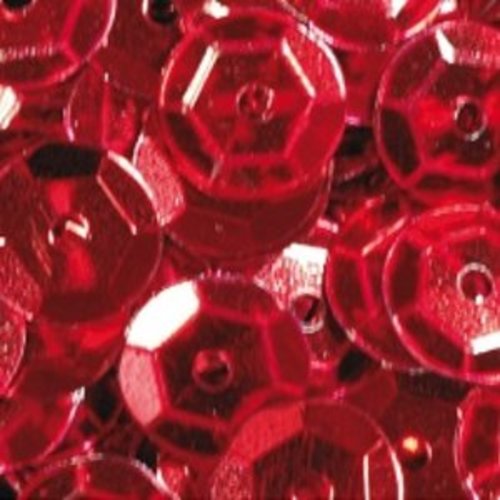 40g de sequins cup rouge - 6mm