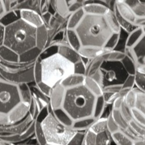 50g de sequins cup argent  - 6mm