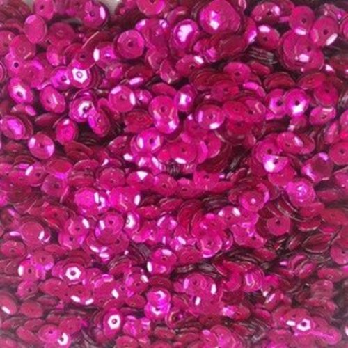 12gr de sequins ronds cup -  fuchsia  - 5mm