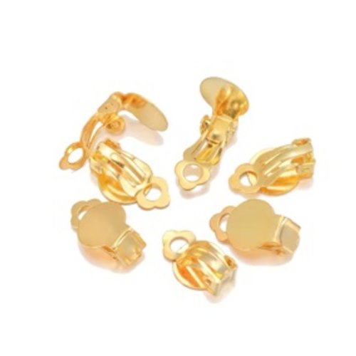 Support boucles d'oreilles clip doré x 4