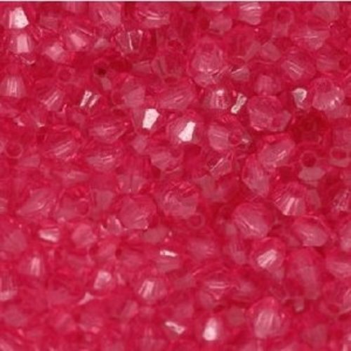 Perle toupie à facettes fuchsia - 4mm x30